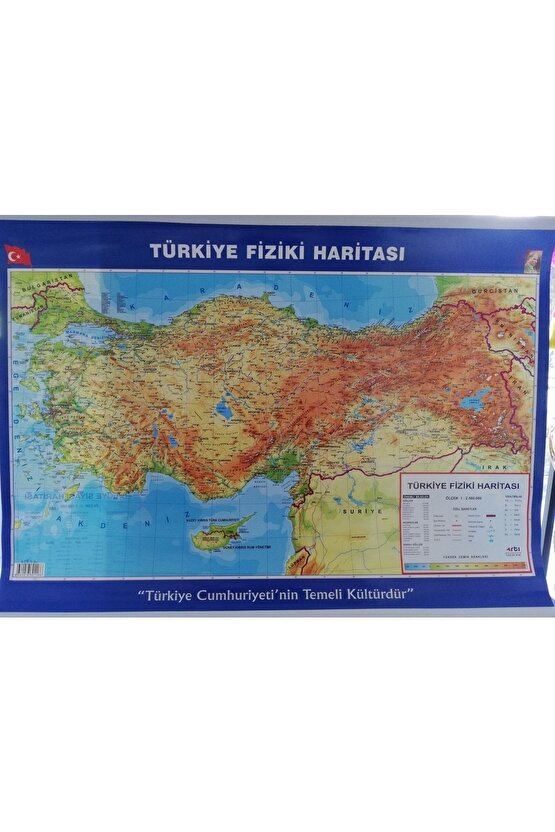 Türkiye 50*70 Siyasi Ve Fiziki Harita