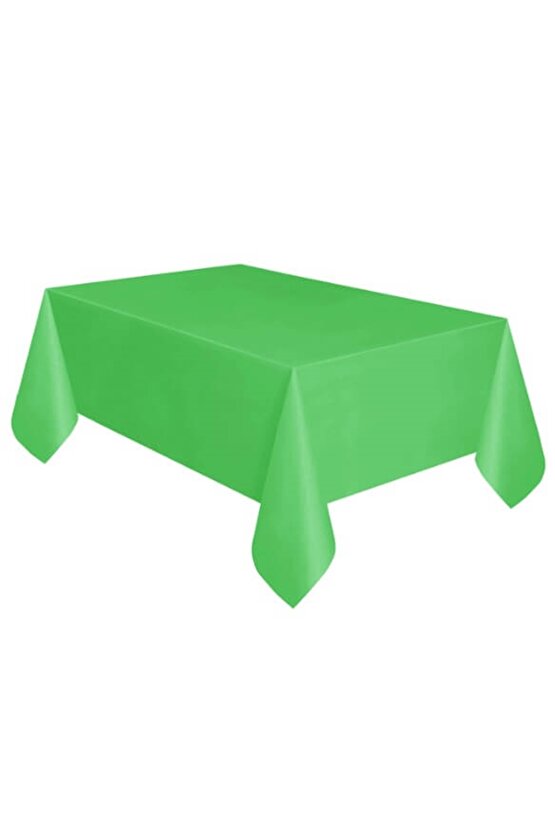 Masa Örtüsü ve Masa Eteği Set Plastik Yeşil Renk Masa Örtüsü Kırmızı Renk Metalize Masa Eteği Set