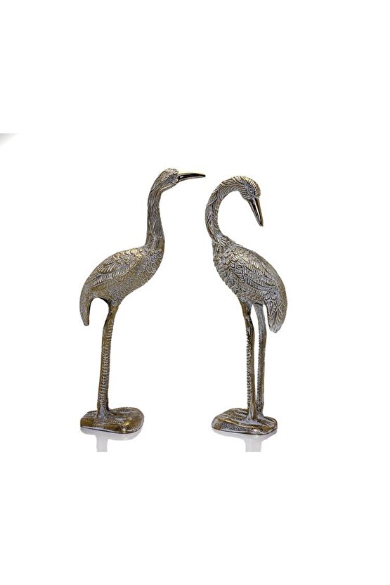 Himarry Metal Ikili Flamingo Seti 36 Cm Biblo Dekoratif Hediyelik