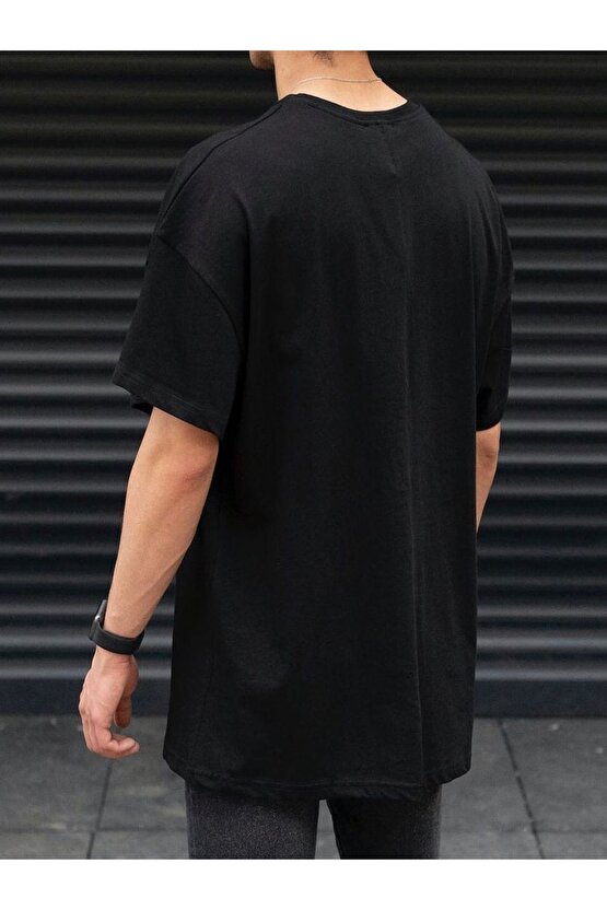 Erkek Juve Baskılı Oversize Bol Kalıp T-shirt