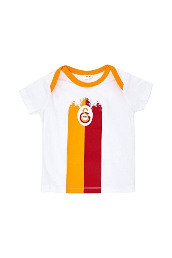 Galatasaray Lisanslı Armalı Bebek T-shirt Hediye Aslan Ahşap Kutulu