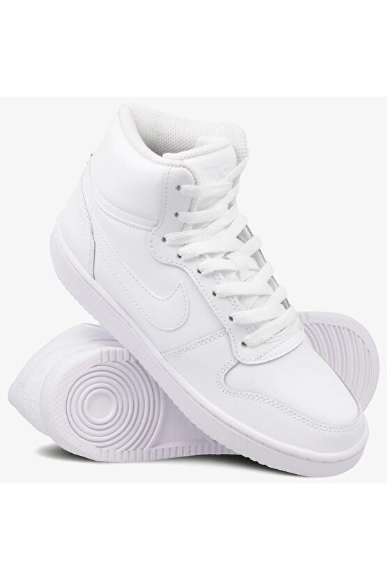 Ebernon Mid Triple Leather Unisex Sneaker Hakiki Deri Bilekli Spor Ayakkabı Beyaz