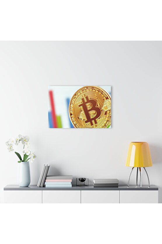 Bitcoin Kripto BTC Crypto Para 4 Cam Tablo Duvar Dekoru