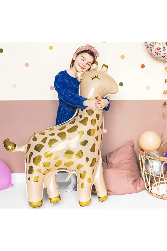 Sevimli Zürafa Konsept 1 Yaş Doğum Günü Balon Set Safari Tema Zürafa Parti Doğum Günü Balon Set