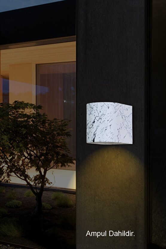 Amber Işık Iç - Dış Mekan Villa Bahçe Duvar Dekoratif Modern Lüks Aplik