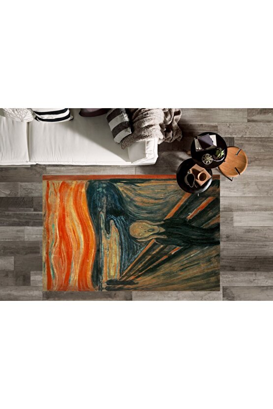Edward Munch Çığlık Eseri Sanatsal Dijital Halı
