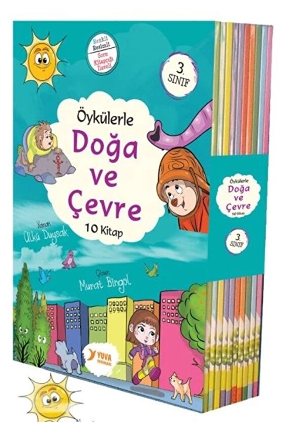 Öykülerle Doğa ve Çevre  3. Sınıflar İçin 10 Kitap Set Yuva Yayınları (Korunaklı Poşetle)