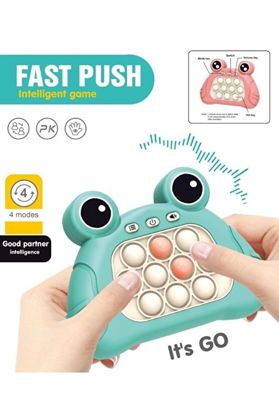 Fast Push Popit Oyuncak Işıklı Ve Sesli Stres Giderici Hızlı Itme Oyuncağı Eğitici Pop It Mavi