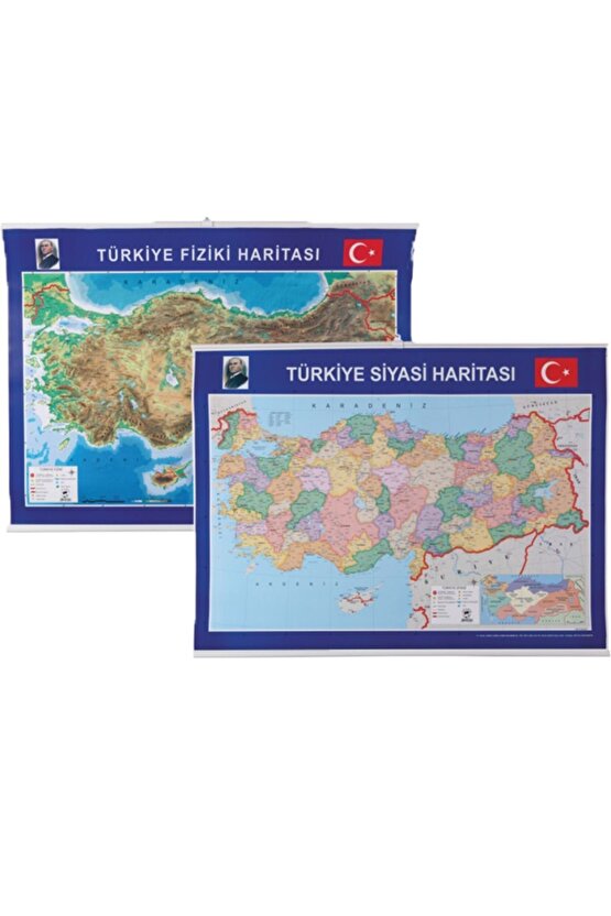 Harita Türkiye Siyasi-fiziki Çıtalı 70x100 999