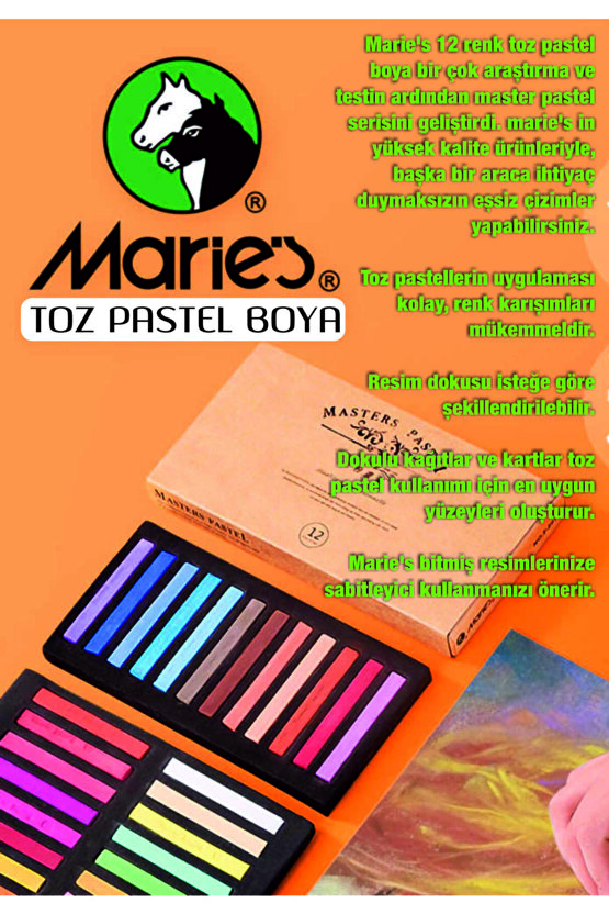 Marıes Masters Pastel -toz Pastel 12 Renk