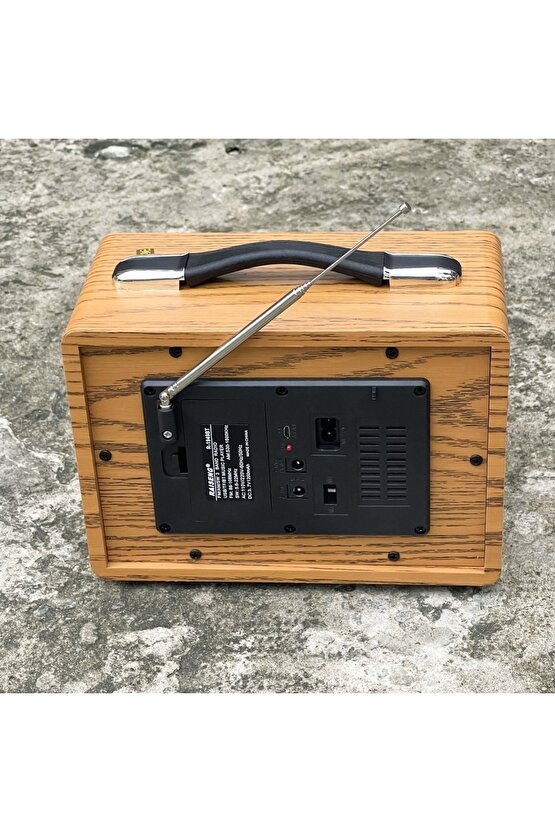 Nostaljik Radyo Bluetooth Hoparlör Fm Radio Sd Kart Usb Girişli Şarjlı Speaker
