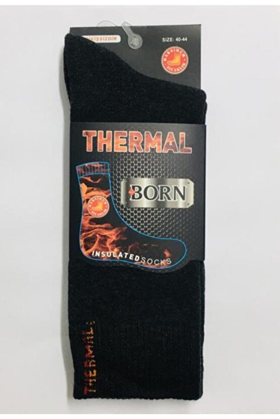 Erkek Füme 6 Çift Kışlık Kalın Dikişsiz Thermal Çorap