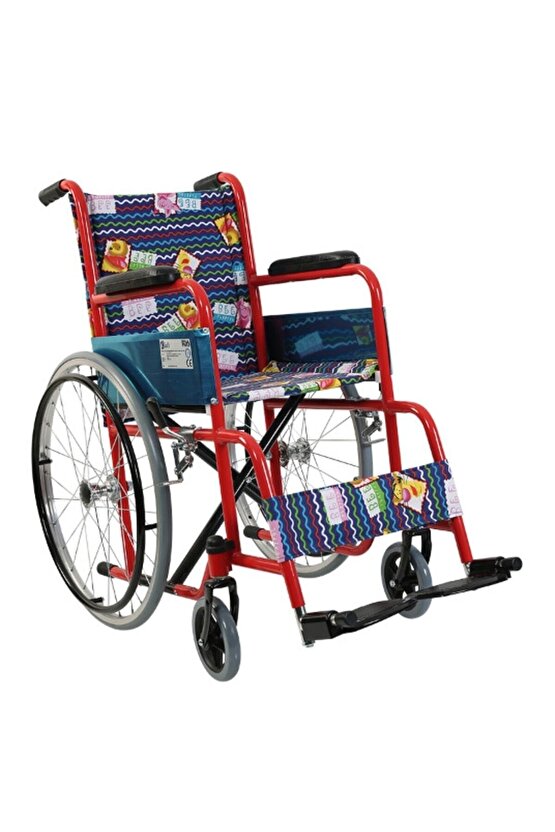 -2c G100c Pediatrik Tekerlekli Sandalye Çocuk Sandalye Desenli