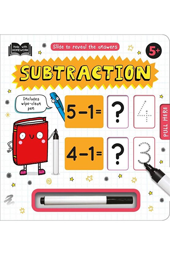 Help with Homework: Slide to Reveal the Answers: Subtraction (5+)