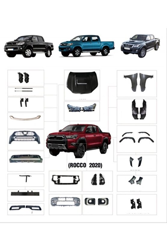 Toyota Hilux 2021 Dönüşüm Rocco Body Kit 2004  2015