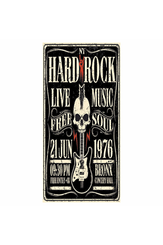 hard rock müzik elektro gitar kuru kafa ev dekorasyon tablo mini retro ahşap poster
