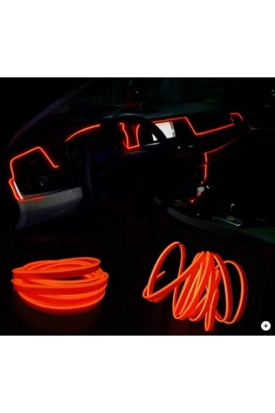 Araç Araba Içi Torpido Ledi Renkli Ip Neon Ip Led 2 Metre Turuncu Renk