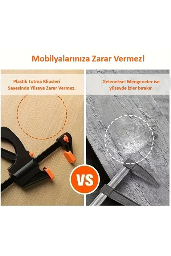 2 Adet Pratik Mengene, Büyük Tip Sıkıştırma Ve Gerdirme Fonksiyonlu El Mengenesi