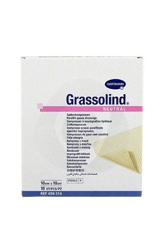 Grassolind 10x10 Cm- Vazelinli Yara Temas Tabakası