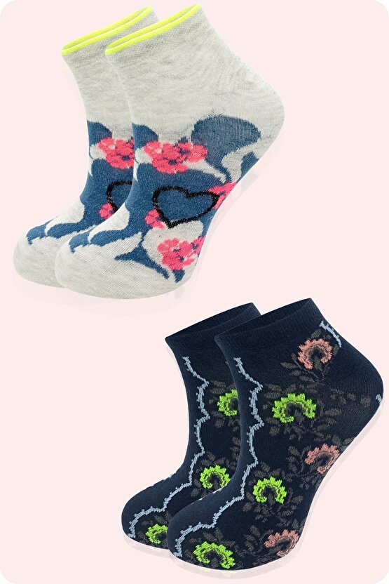Yazlık Penye - Kadın Patik Çorap 8li (8 Adet) Parfümlü Desenli