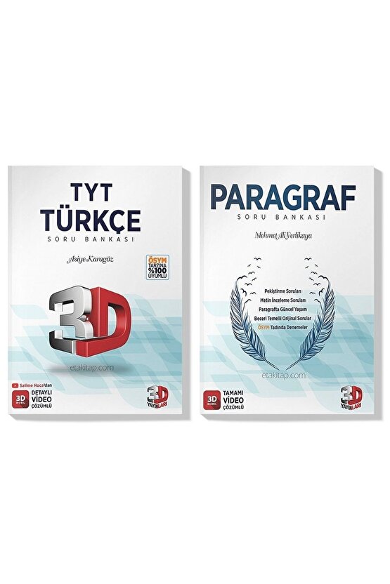 3d 2022 Tyt Türkçe Paragraf Soru Bankası Seti (2 Kitap)