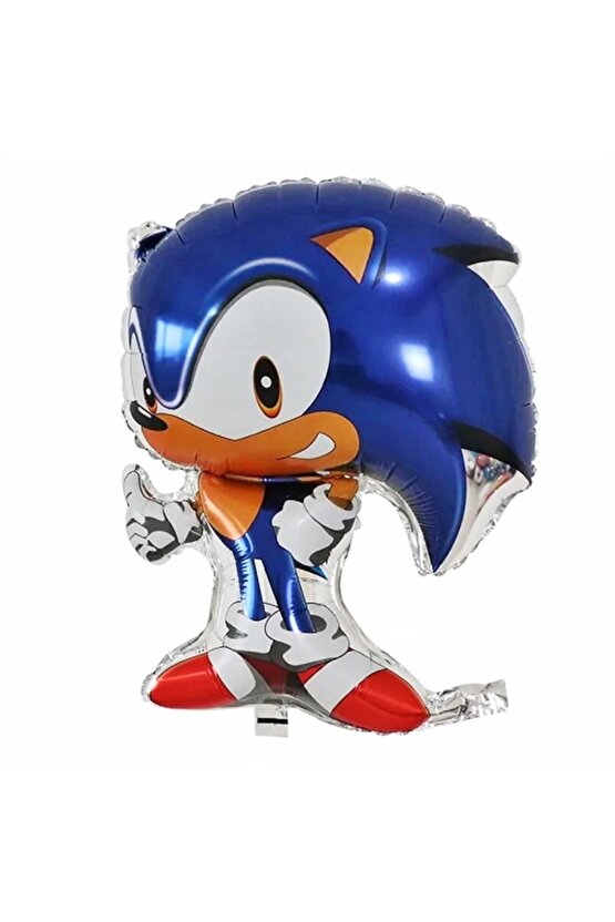 Lacivert Tilki Sonic Boom Konsept 4 Yaş Balon Set Sonic Tema Doğum Günü Arka Fon Süsleme Balonlu Set