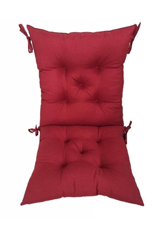 Bordo Rengi Arkalıklı Sandalye Minderi 45*85 cm