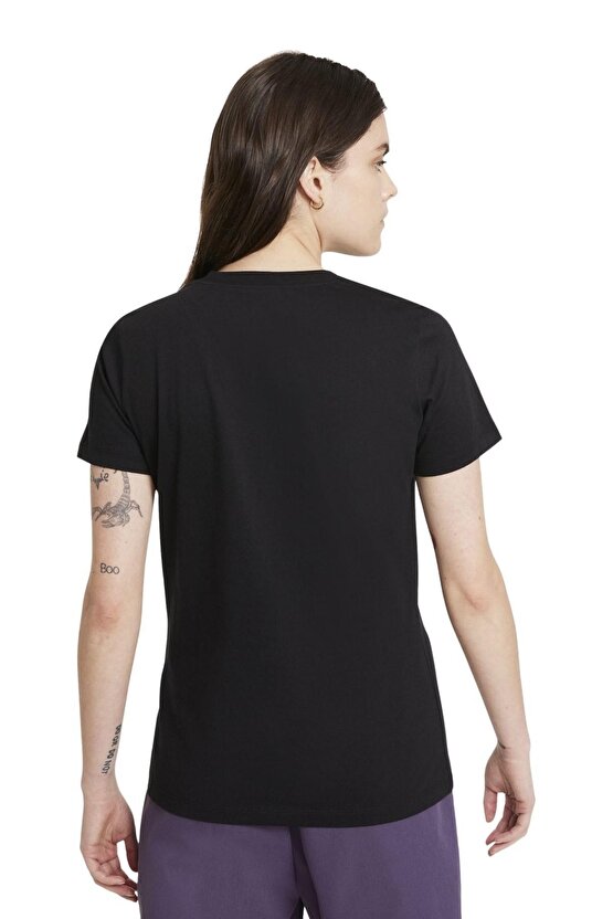 Sportswear Floral Swoosh Short-sleeve Kadın Tişört - Siyah