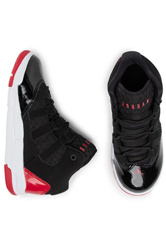 Jordan Max Aura Boys Shoes Leather Hakiki Deri Bilekli Çocuk Spor Ayakkabı Siyah