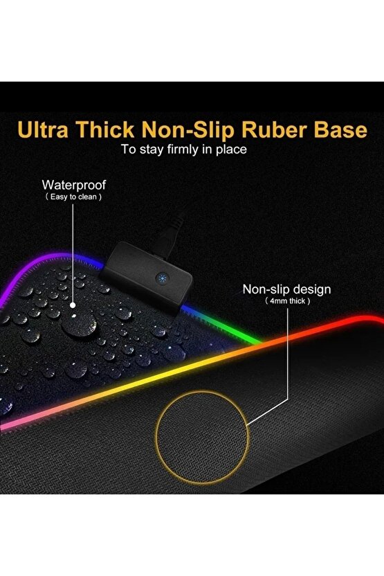 Rgb Led Işıklı Gaming Mousepad Xl 80cm X 30 Cm Büyük Boy Oyuncu Mouse Pad