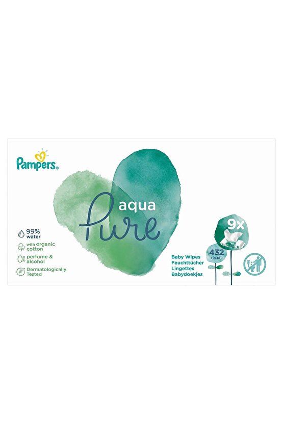 Islak Havlu Aqua Pure 9 Lu Fırsat Paketi (432 YAPRAK)