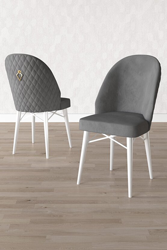 Calvin Beyaz Mermer Desen 80x132 Mdf Açılabilir Mutfak Masası Takımı 6 Adet Sandalye