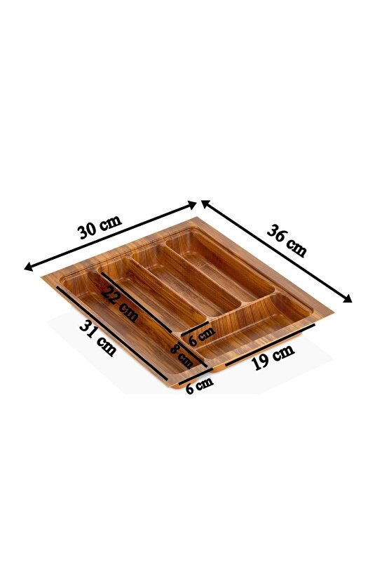 30x36 Cm. 5 Gözlü Çekmece Içi Ahşap Renk Kaşıklık Ücretsiz Kesim (MAX 26,5X32,5 CME KESİLİR)