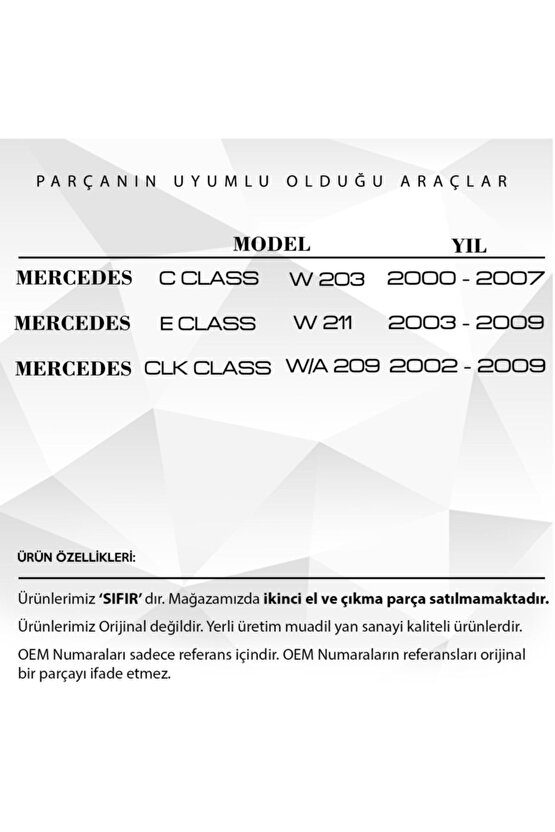 Mercedes C Class W203,e Class W211 Için Kapı Kilit Tamir Yayı