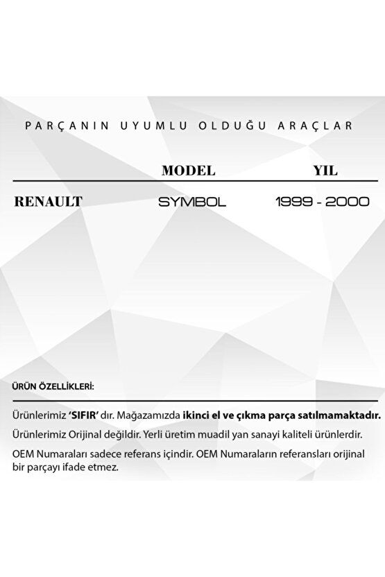 Renault Symbol, Thalia 2 Için Tampon Bağlantı Spotu - Sol