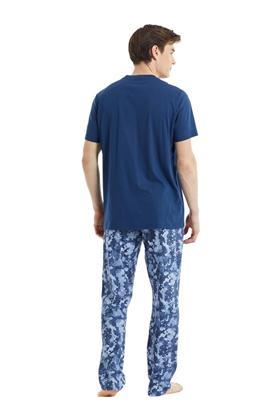 Erkek Pijama Takımı 30827 - Mavi