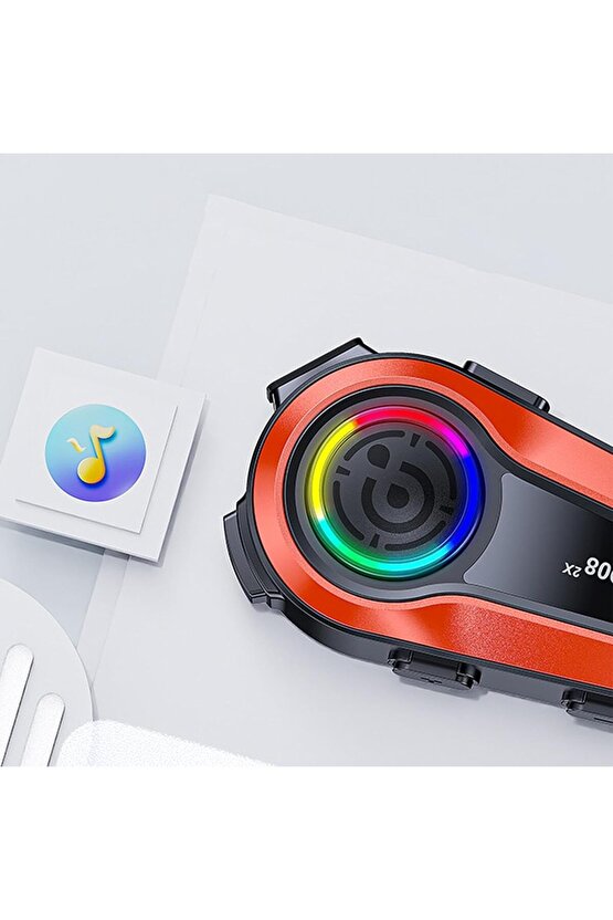 SU GEÇİRMEZ MOTORSİKLET BLUETOOTH KULAKLIK RGB IŞIKLI OTOMATİK CEVAPLAMA MİKROFONLU KASK İNTERCOM