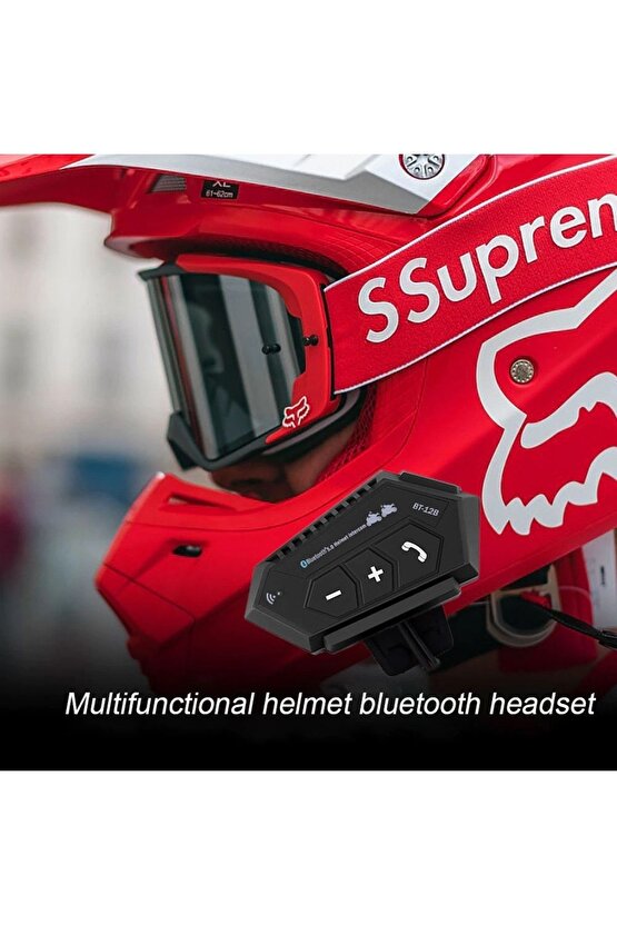 Motosiklet Kask Bluetooth Kulaklık Interkom Su Geçirmez Kablosuz Mikrofonlu Çift Kulaklık Eşleşme