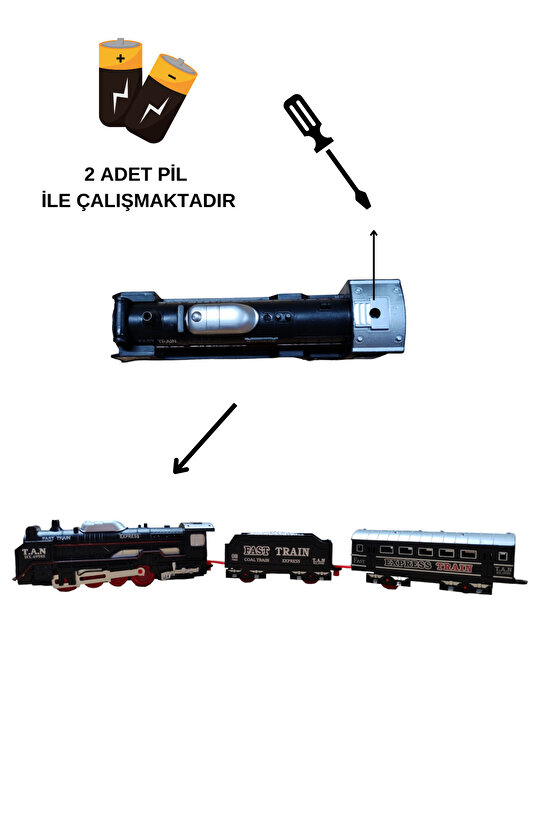 Oyuncak 23 Parça Sesli Ve Işıklı Klasik Tren Seti 96 cm