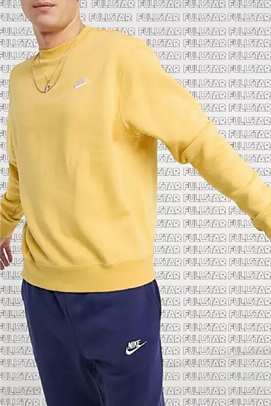Sportswear Crew Sweat Cotton Pamuklu Sarı Sweatshirt