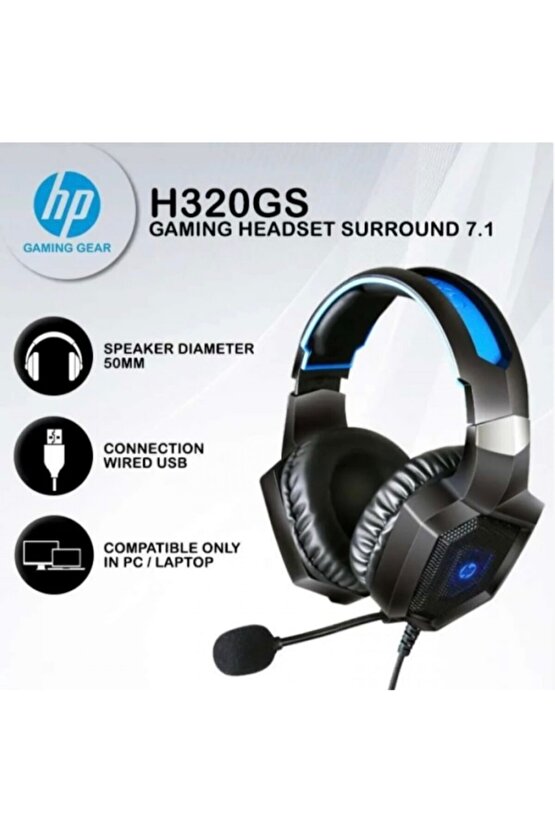 H320gs Kulaküstü Işıklı Mikrofonlu Kulaklık Oyuncu Kulaklığı