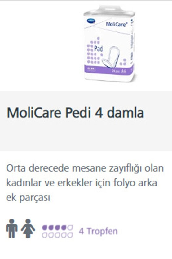 Molicare Pad 4 Damla Mesane Pedi 4 Damla 28 Adet