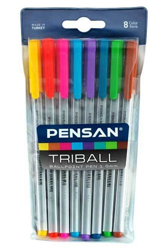 Triball 1.00 Mm Tükenmez Kalem 8 Renk Set