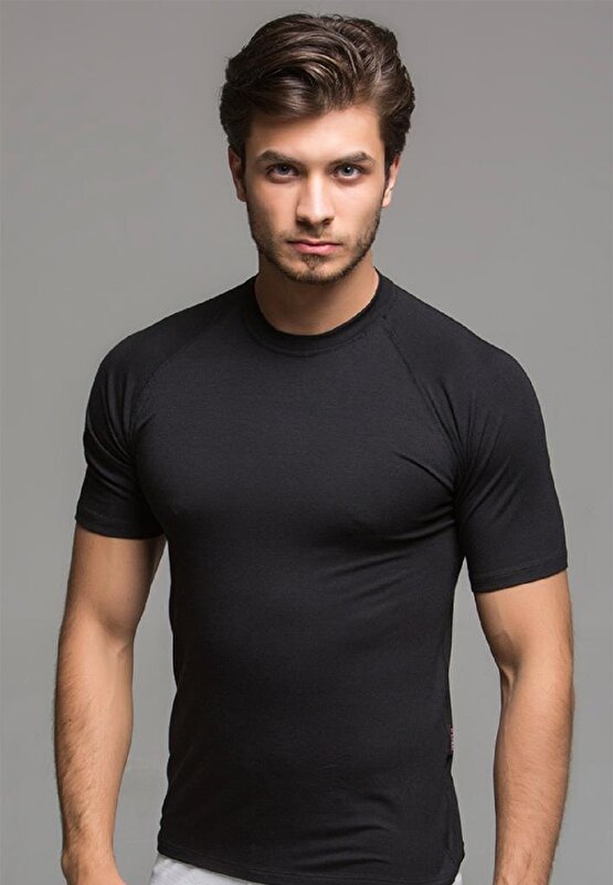 THERMOFORM Thermoform Erkek Siyah Bambu Tişört (HZTB16002-R001)