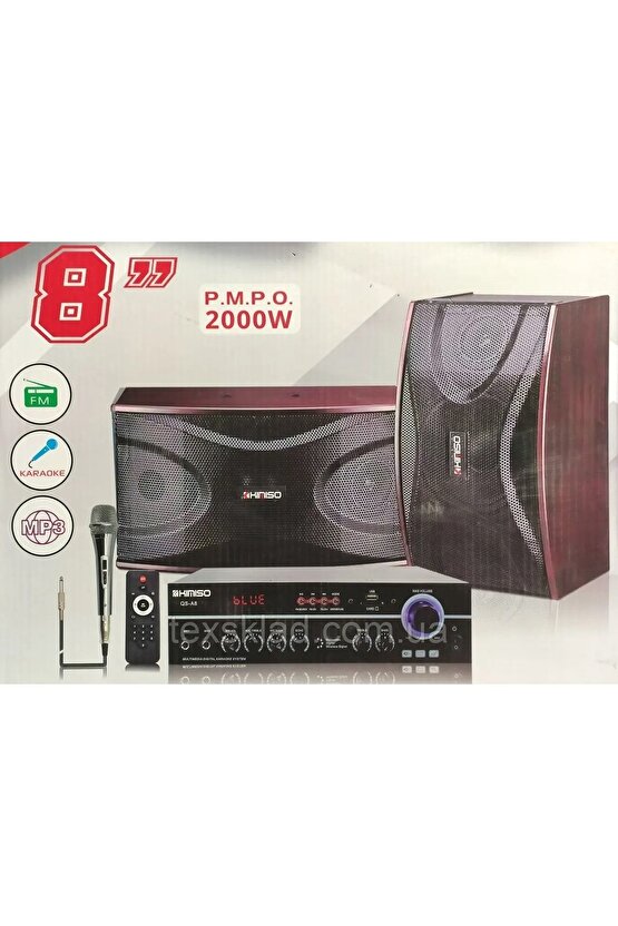 Anfili 1+1 Karaoke Mikrofonlu Bluetooth Hoparlör Fm Radyo Sd Kart Usb Girişli Speaker 30w