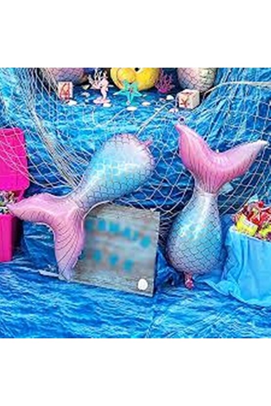 Mor Rakam Balon Deniz Kızı Konsept Parti 4 Yaş Balon Set Mermaid Doğum Günü Balon Set Deniz Kızı