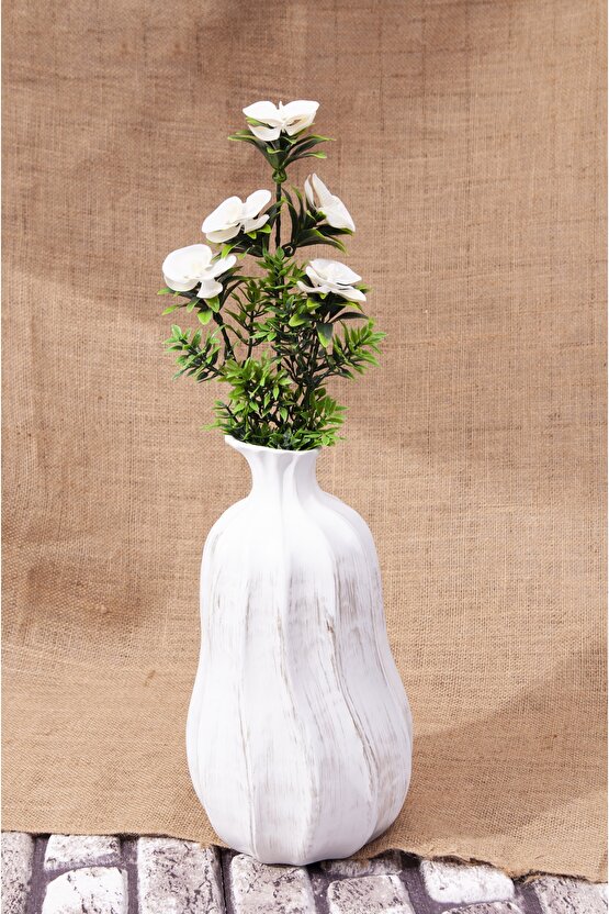 Dekoratif Beyaz Armut Vazo