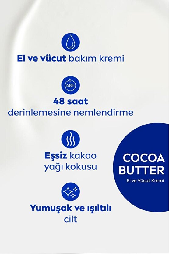 Pürüzsüzleştirici El Ve Vücut Bakım Kremi 400ml, 48 Saat Nemlendirici Serum, Shea Yağı, Kuru Ciltler