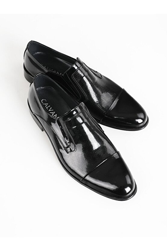 Hakiki Deri Siyah Erkek Klasik Ayakkabı Mt4020-black Shıny