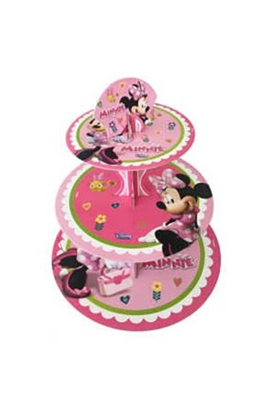 Minnie Mouse Cupcake Standı 3 Katlı Minnie Mouse Konsept Doğum Günü Parti Malzemeleri